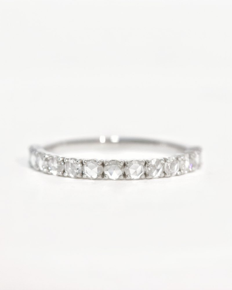 Rose Cut Half Eternity Diamond Ring