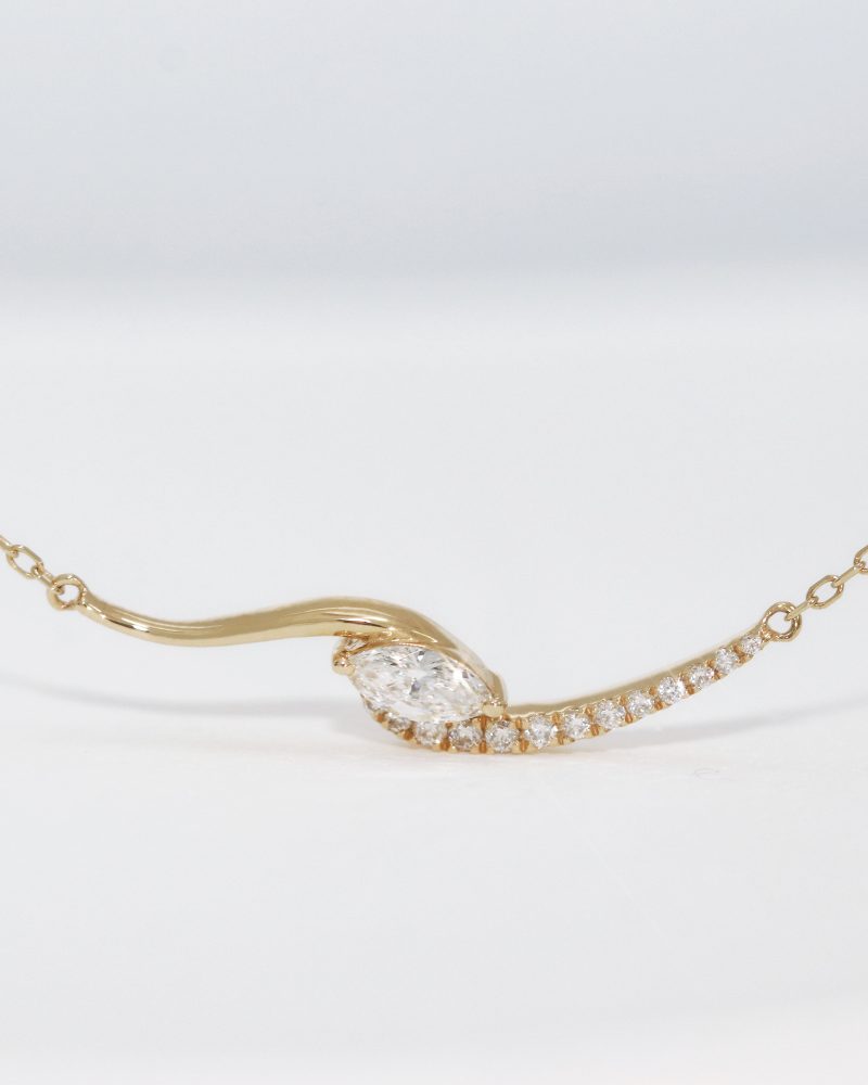 Sleek Marquise Diamond Necklace