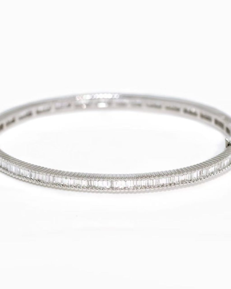 Eternity Milgrain Baguette Diamond Bangle