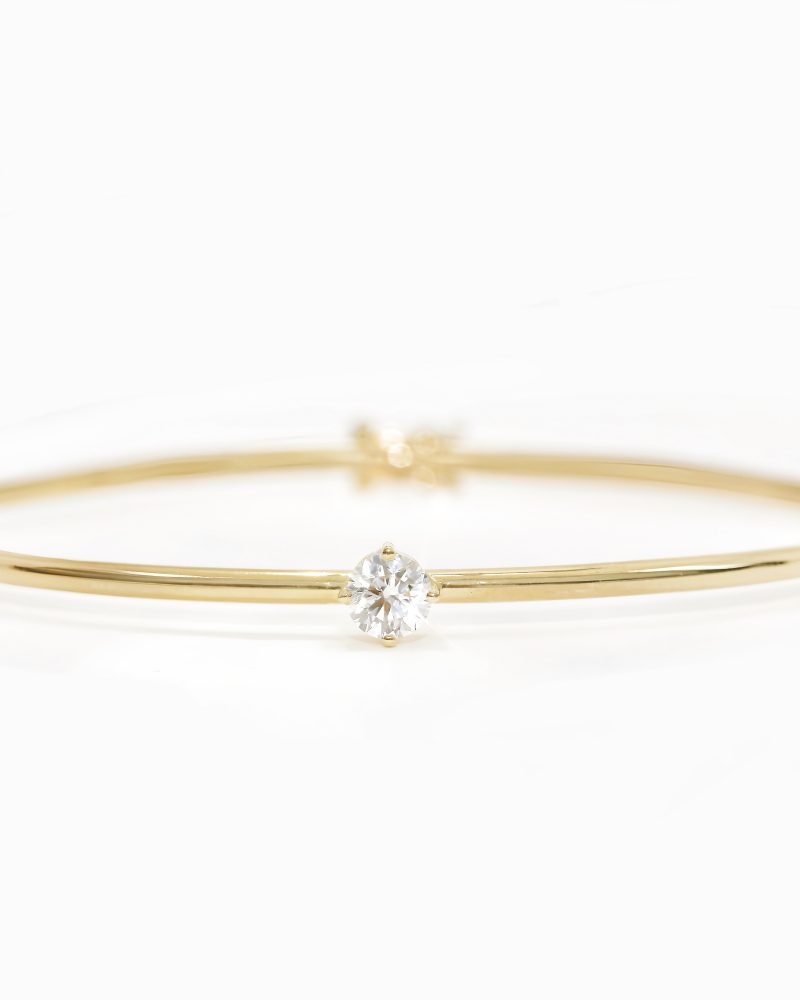 Round Diamond Solitaire Bangle