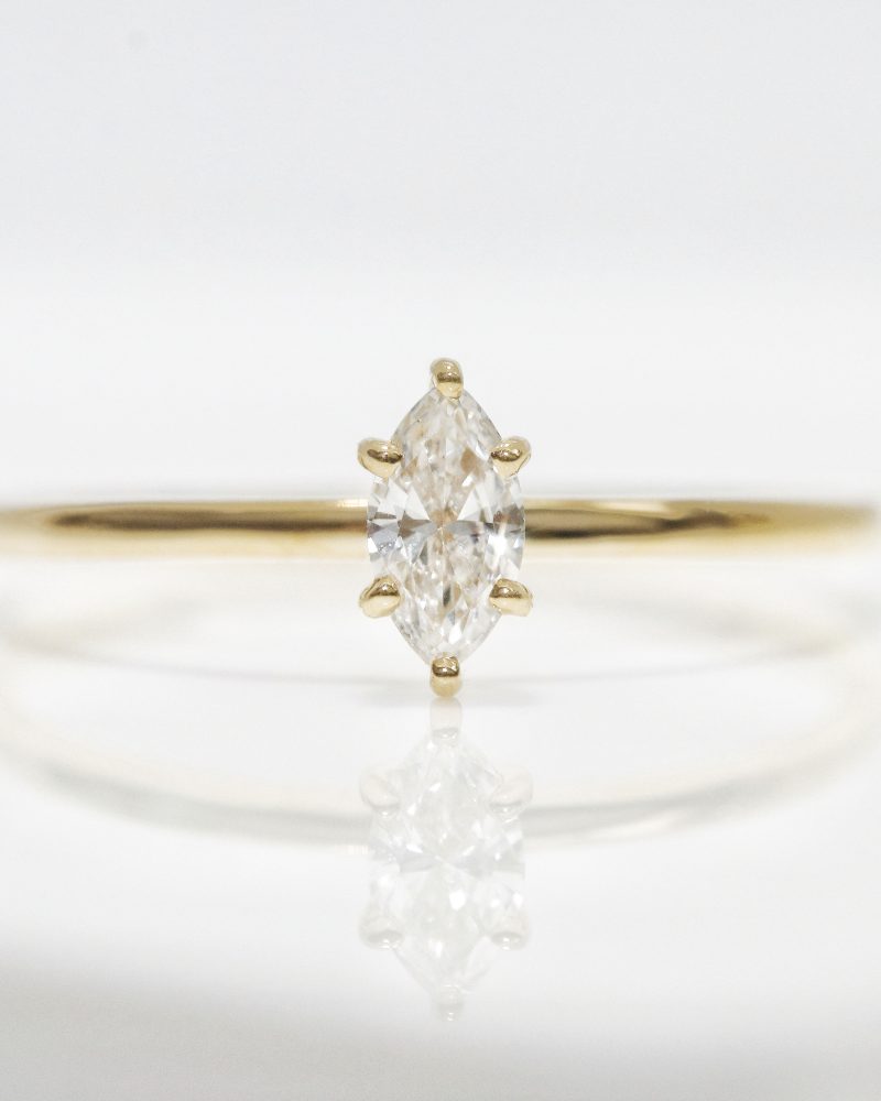 Marquise diamond solitaire ring