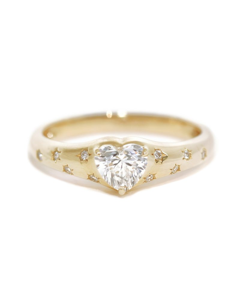 Heart Shape Starburst Diamond Ring