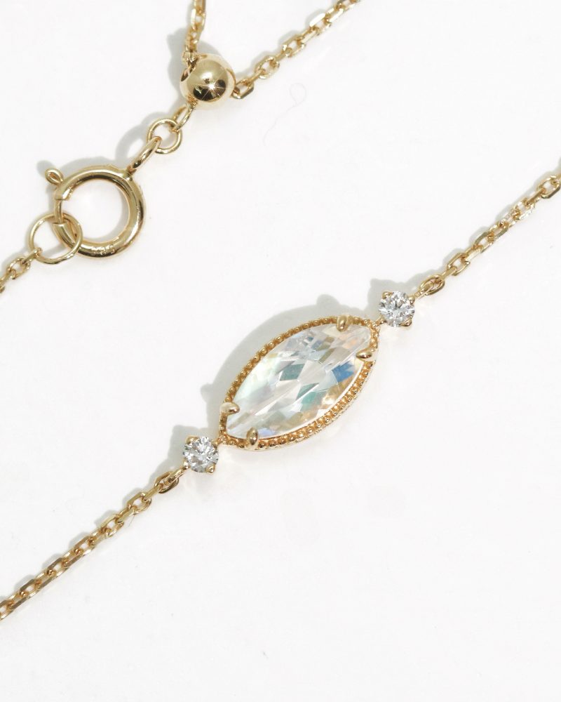 Milgrain Moonstone & Diamond Bracelet