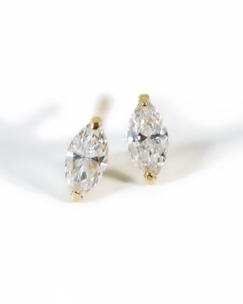 Marquise diamond stud earrings