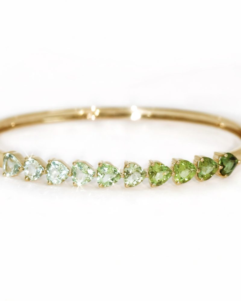 Heart Shape Tourmaline Bangle