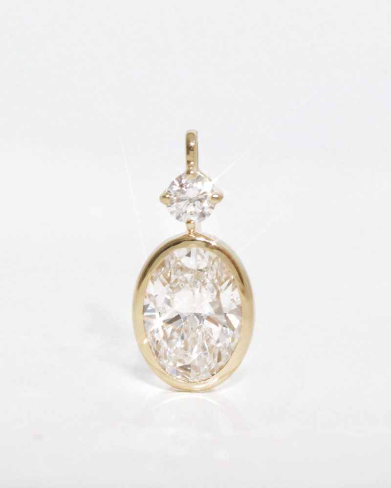 Oval Diamond Bezel Pendant