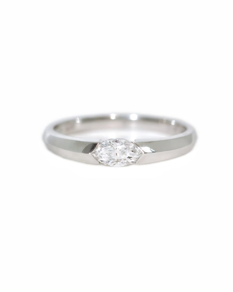 Marquise Cut Diamond Solitaire Bezel Ring