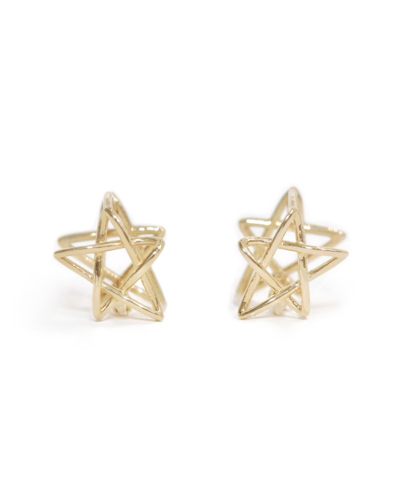 Hand-drawn Line Star Hoop Earrings