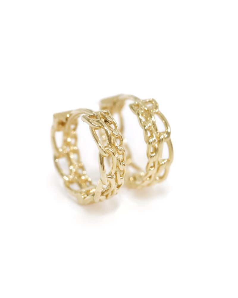 Layered Chain Link Hoop Earrings