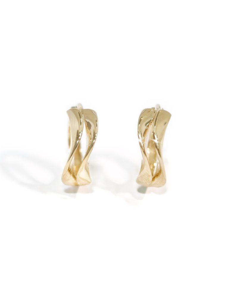 Sculptural Ribbon Twist Hoop Earrings