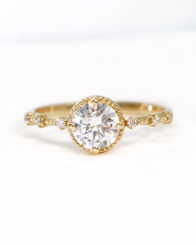 Milgrain Round Diamond Ring