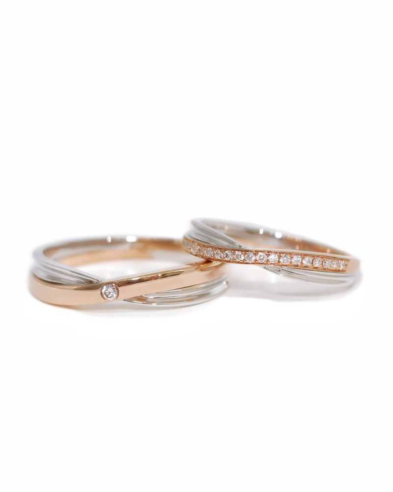 Two-Tone Criss Cross Couple Ring