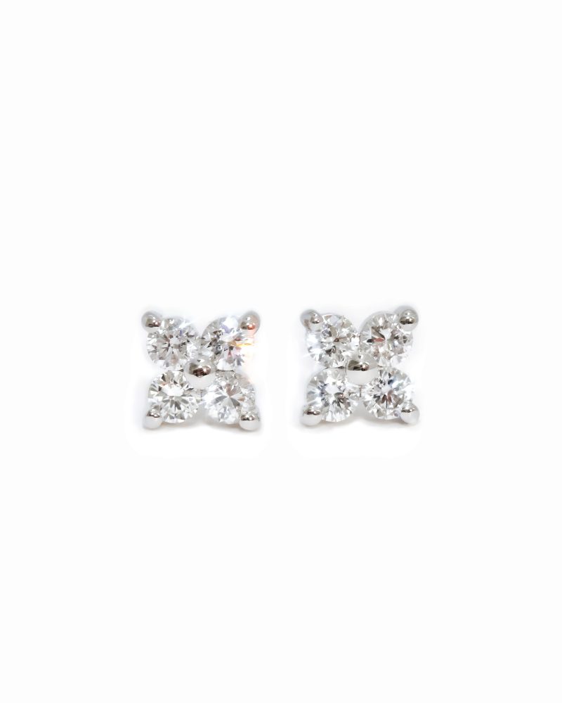 Clover Diamond Stud Earrings