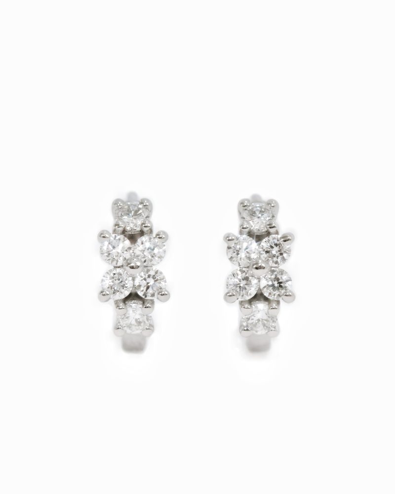 Clover Diamond Hoop Earrings