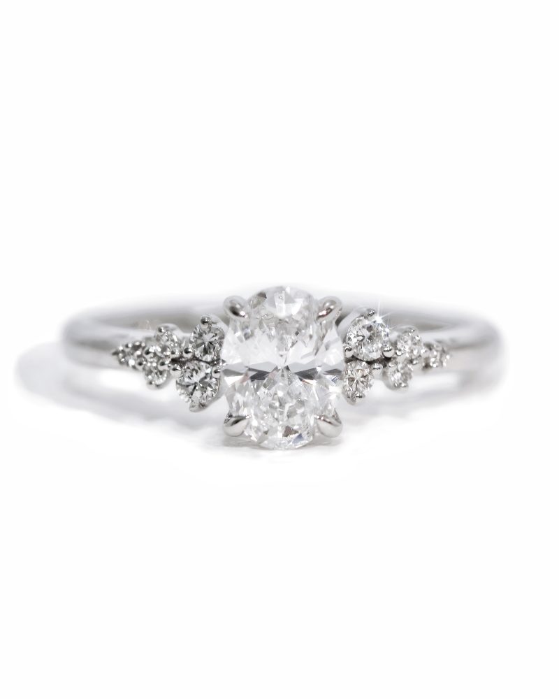 Cluster Oval Cut Diamond Ring