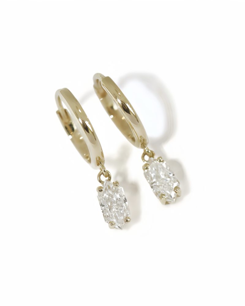 Dutch Marquise Cut Diamond Hoop Earrings