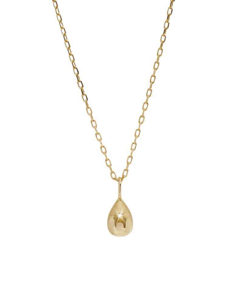 Plain Gold Raindrop Necklace